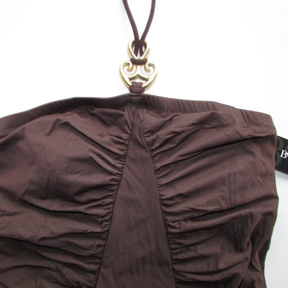 Be Creative Brown 1 Piece Swimsuit - Sz 8 - NEW - Picture 5 of 9